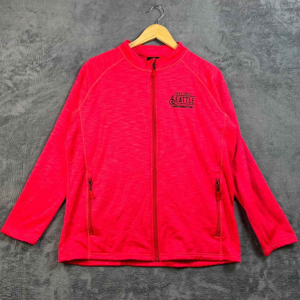 Ace USA Seattle Fleece Jacket Womens Extra Large Hot Pink Space Dye Full Zip